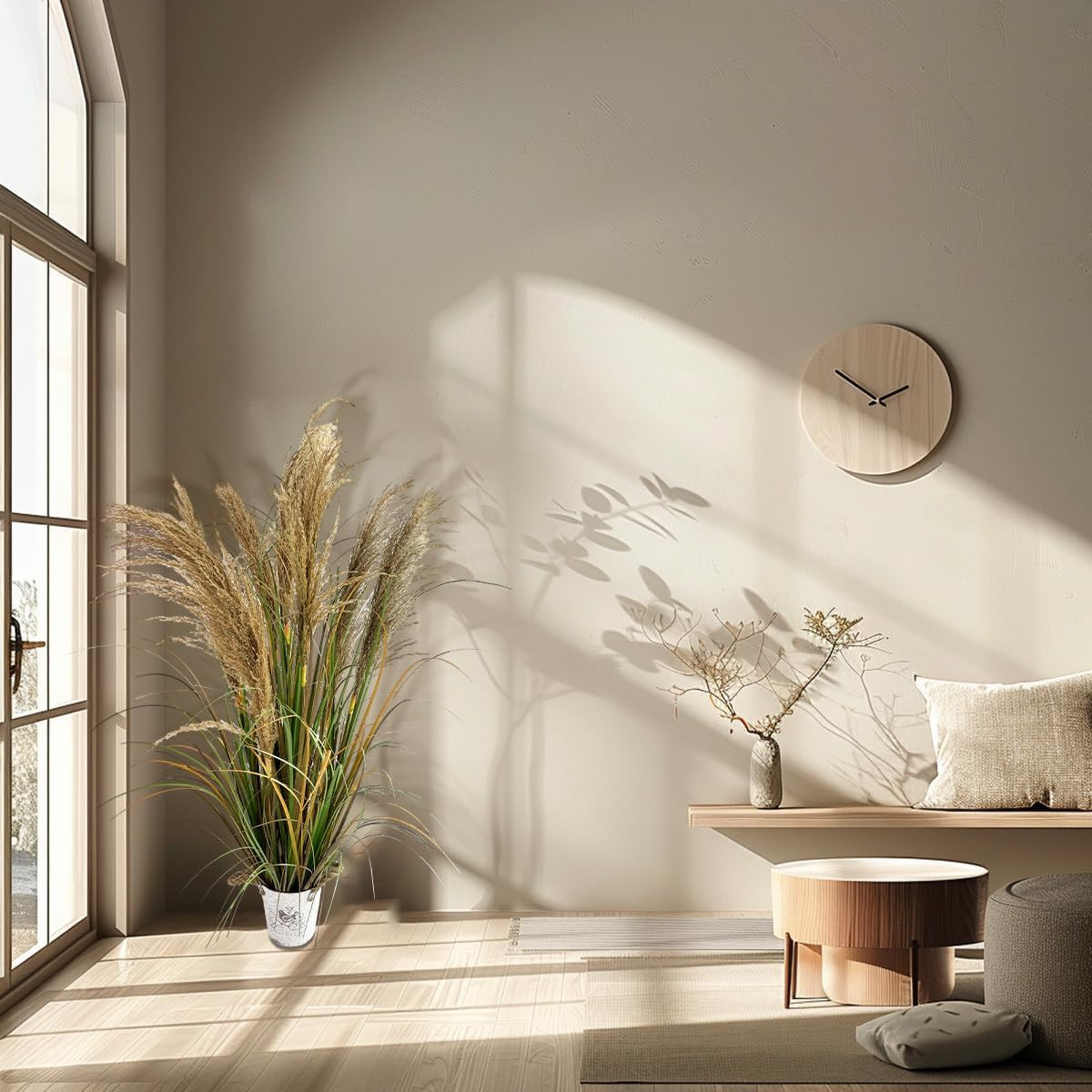 Alonfala 43″ Faux Pampas Grass – 2-Pack Indoor Decor for Home & Office