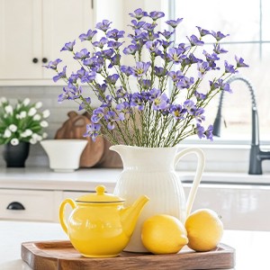 10 Pcs Artificial Wildflowers Fake Flower Stems 21″ Silk Spring Flowers