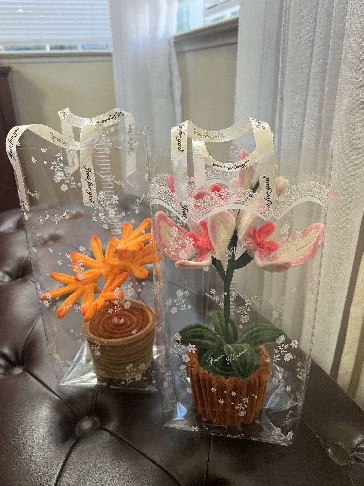 Fuzzy Wire Flower in a Pot, Pipe Cleaner Flower a flower of your choice