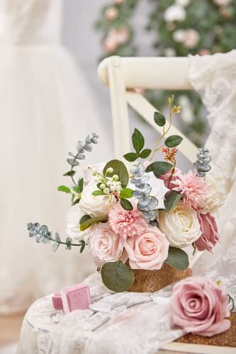 Serwalin Artificial Flowers Pink Fake Flowers for 1 Box Abby Blush Pink??
