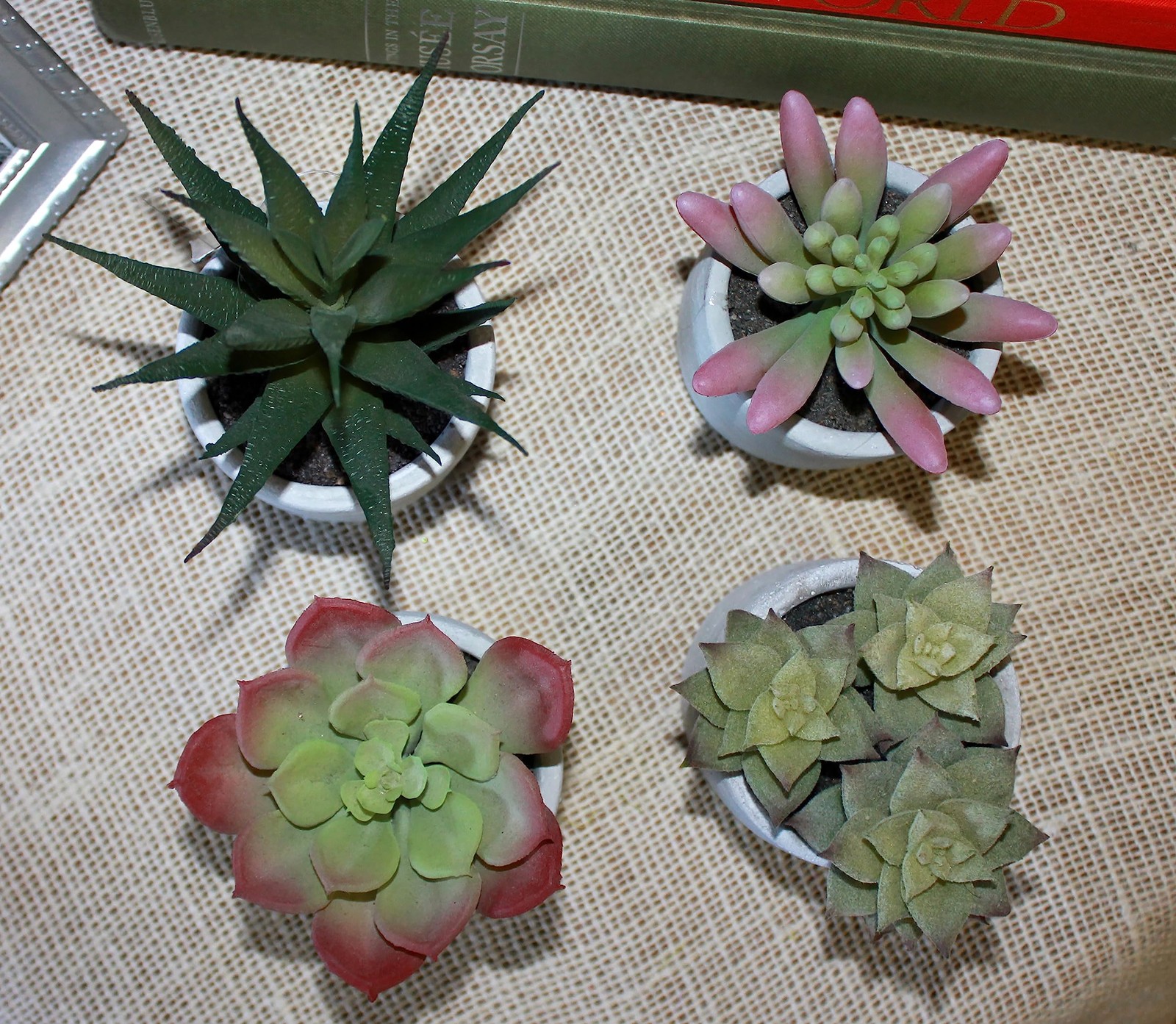 Artificial Fake Succulent Plant in 2.75” Diameter Pot, Set of 4 for Kitchen, …