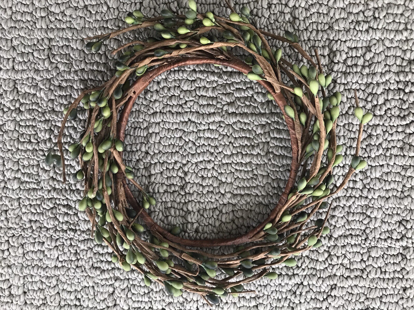 *NEW* LOT OF 3 Farmhouse Candle Ring Wreaths 4.5″ Pips Berries Seasonal