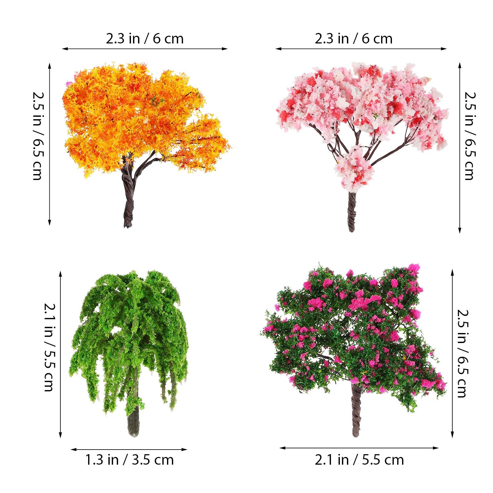12 PCS Small Miniature Model Trees For DIY Crafts Train Scenery Landscape