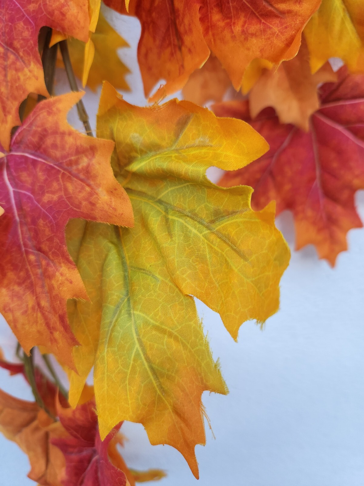 Artificial Fall Leaves Branch Fake Fall Leaves Stems Plants 6 Pieces