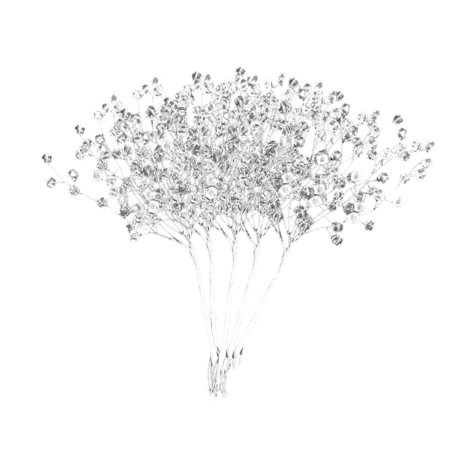 20Pcs Acrylic Bead Drops Flower Branches Bead Sprays for Home Decor Flower