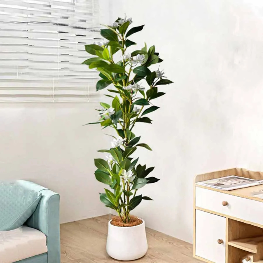 80/120cm Tropical Artificial Ficus Large Banyan Plants Plastic Fiddle Fig