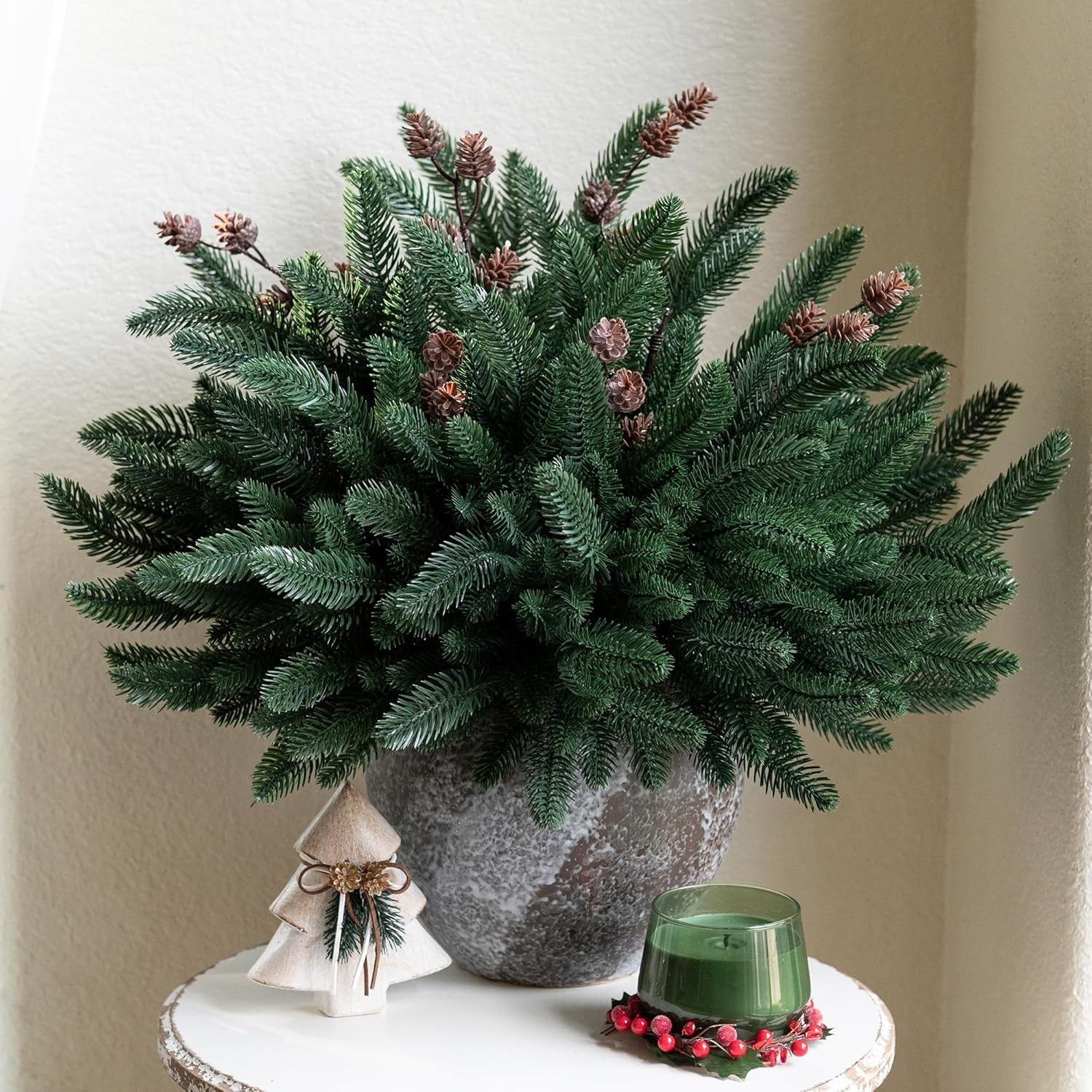 Ivydale 14Pc Faux Norfolk Pine Branches – Real Touch Greenery Stems