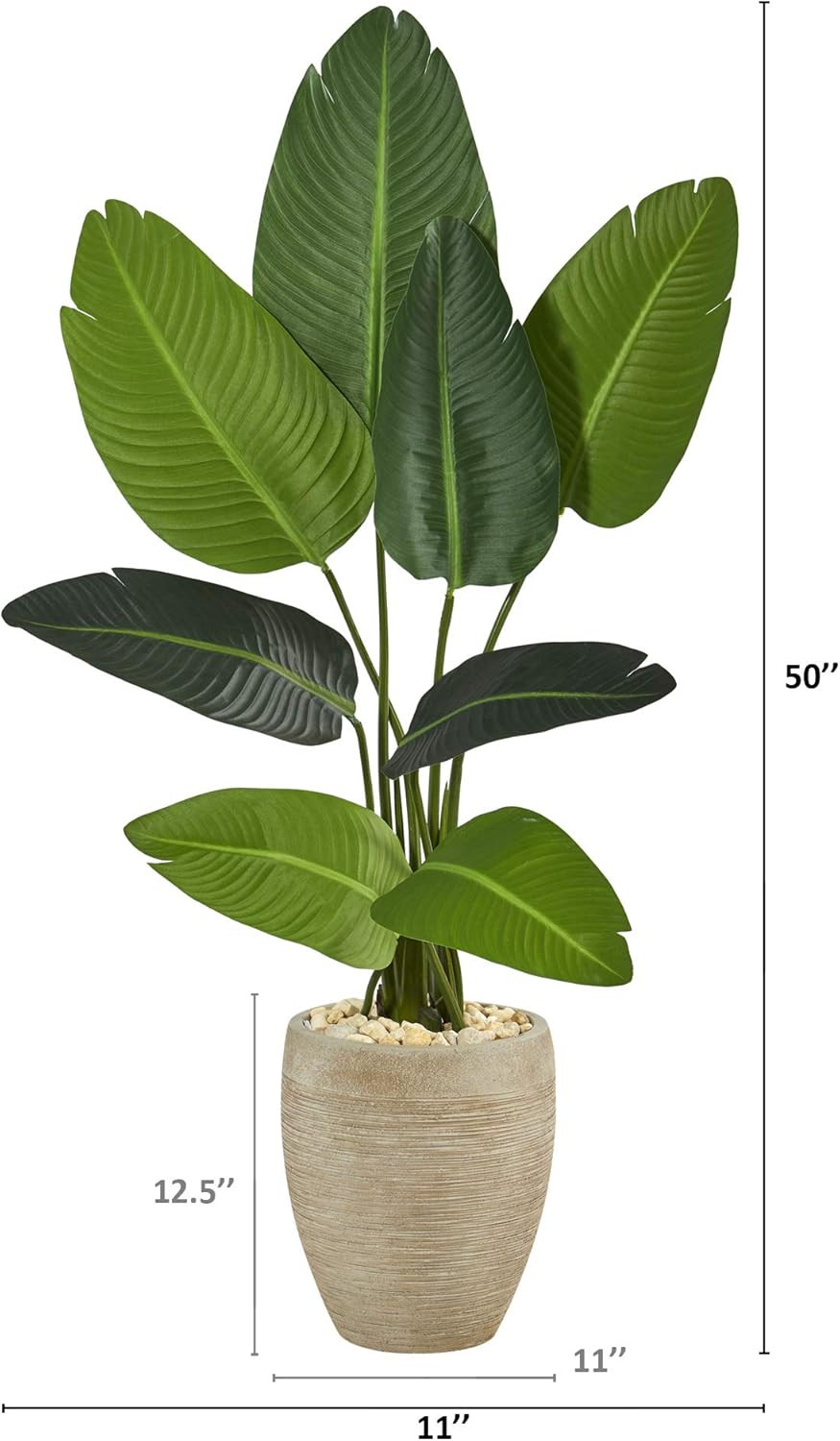 50″ Travelers Palm Artificial Tree in Sand Planter –