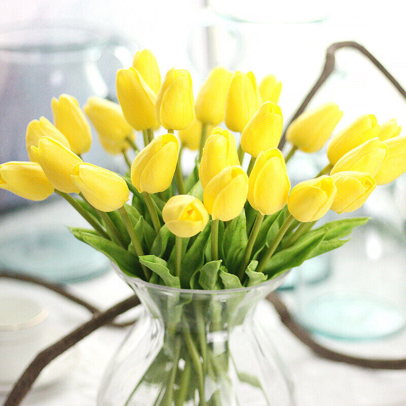 High Quality Artificial Flowers Real Touch Tulip Home Wedding Blossom Mini Tulip