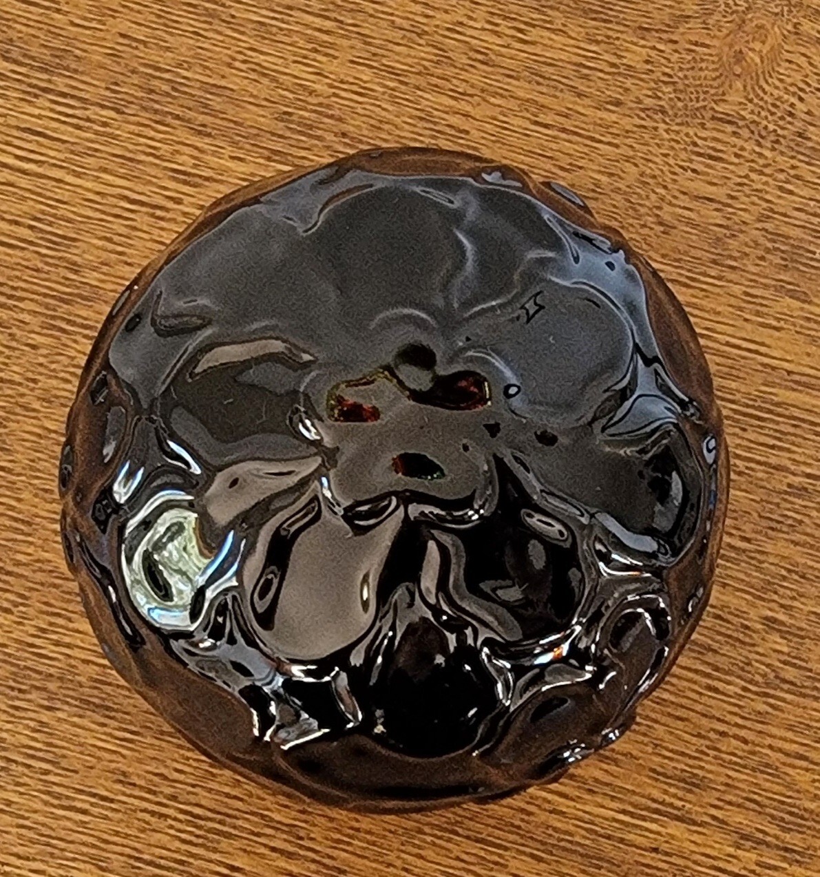 Small Back Decorative Gloss Porcelain Ball Flower Motif, 3 In Diameter
