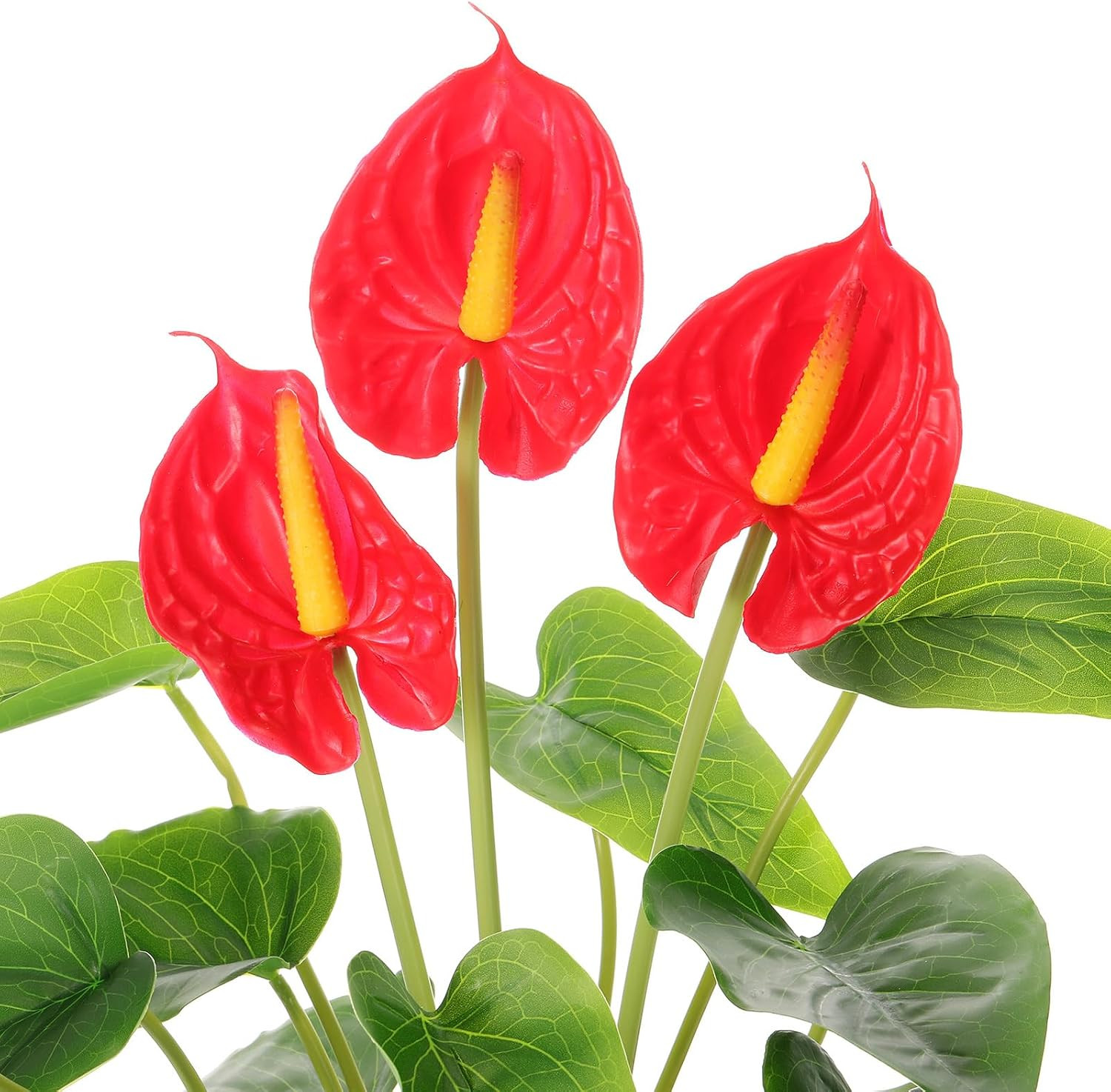 15″ Faux Calla Lily & Anthurium Potted Plants – 2 Pack Tropical Decor