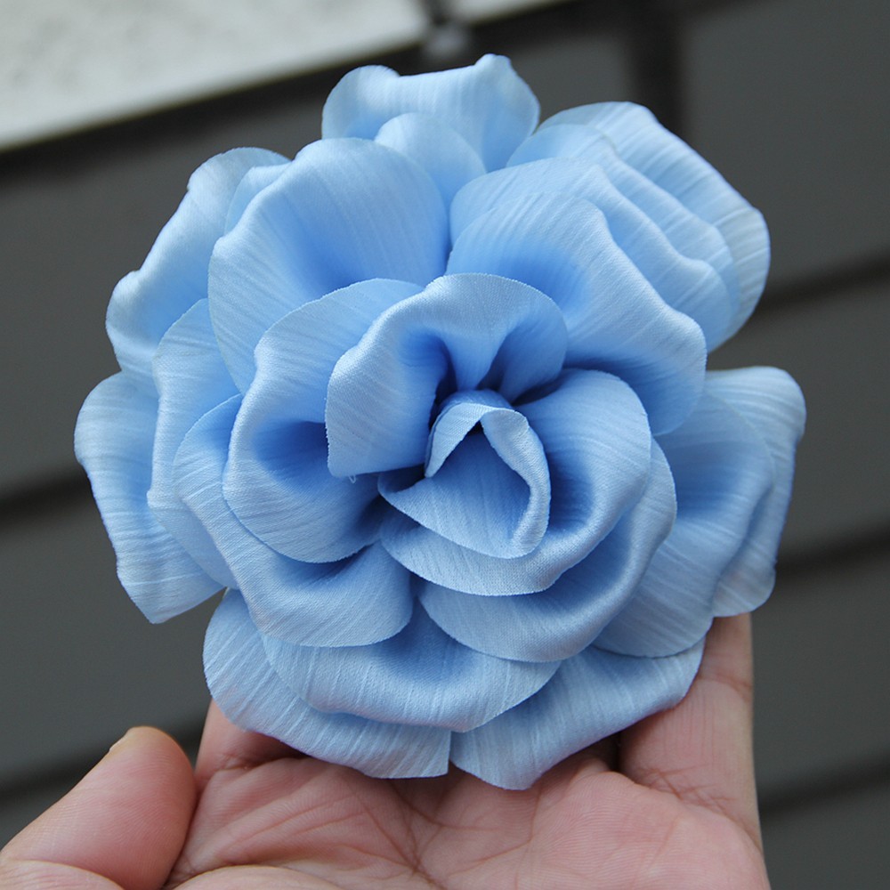 10cm Fashion Handmade Fabric Rose Flower for Women Accessories Wedding Party