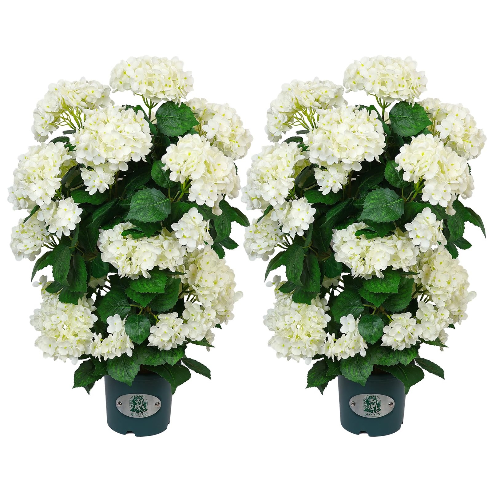 Faux Hydrangea Tree 30″ Tall (2 Pack), Artificial Hydrangea Plant in Pot with…