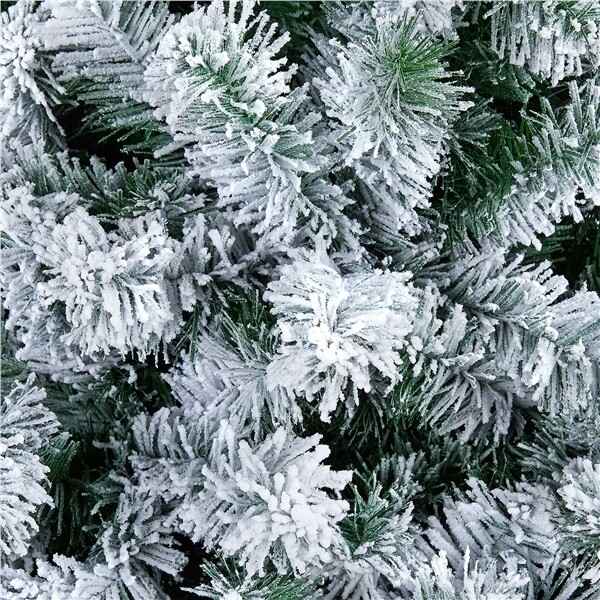 6/7.5/9ft Unlit Premium Snow Flocked Hinged Artificial Xmas Christmas Pine Tree