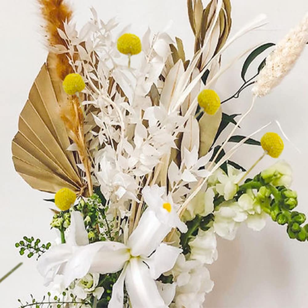 30 PCS Yellow Natural Dried Craspedia Billy Balls Flowers Button Bouquet Vase