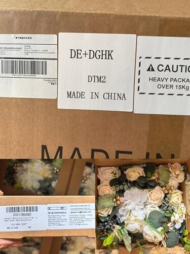 White Artificial Flowers Fake Roses Foam Silk Flowers Box Set for DIY Wedding…