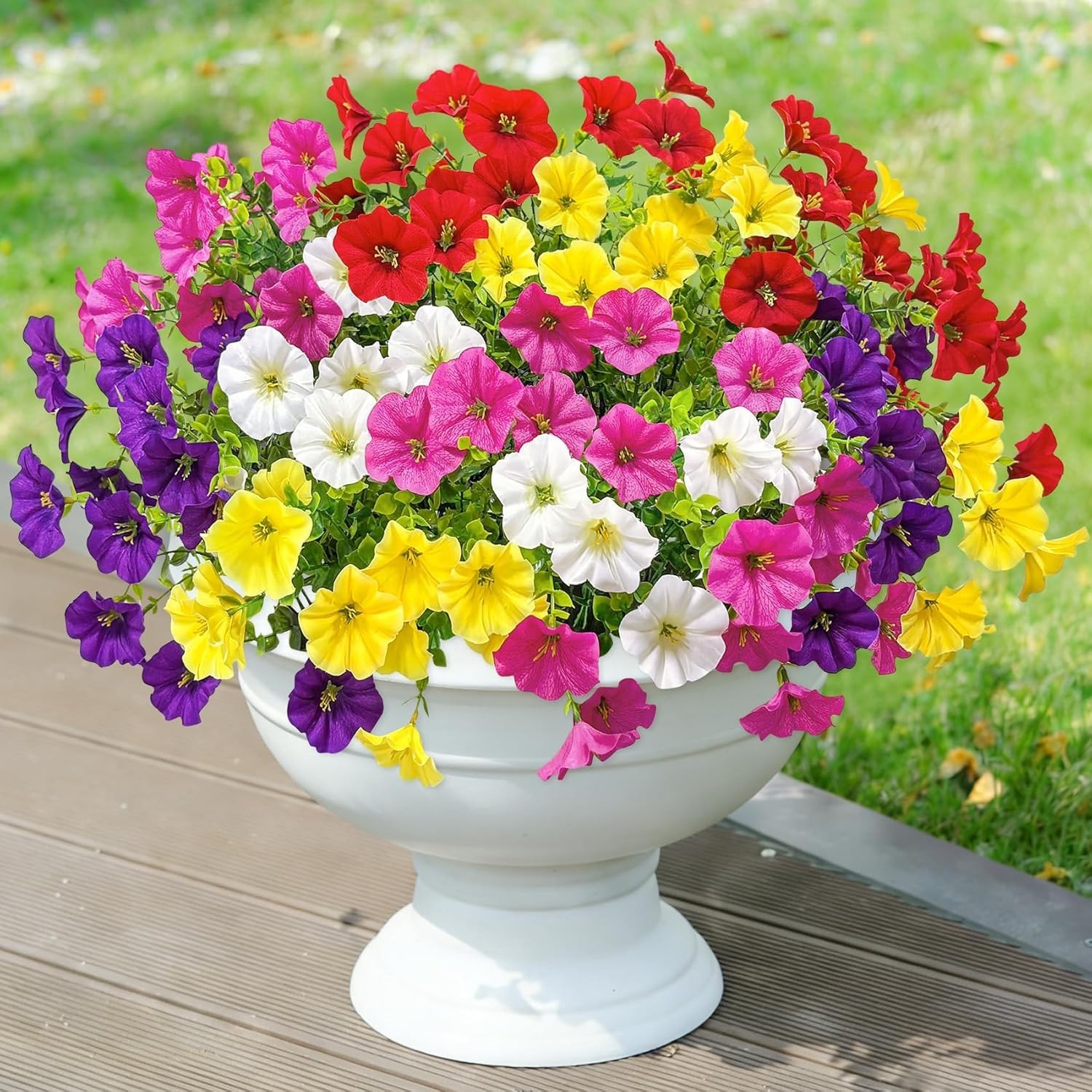 20 Bundles Artificial Flowers for Outdoors, Fake Flower UV Resistant Silk Mor…