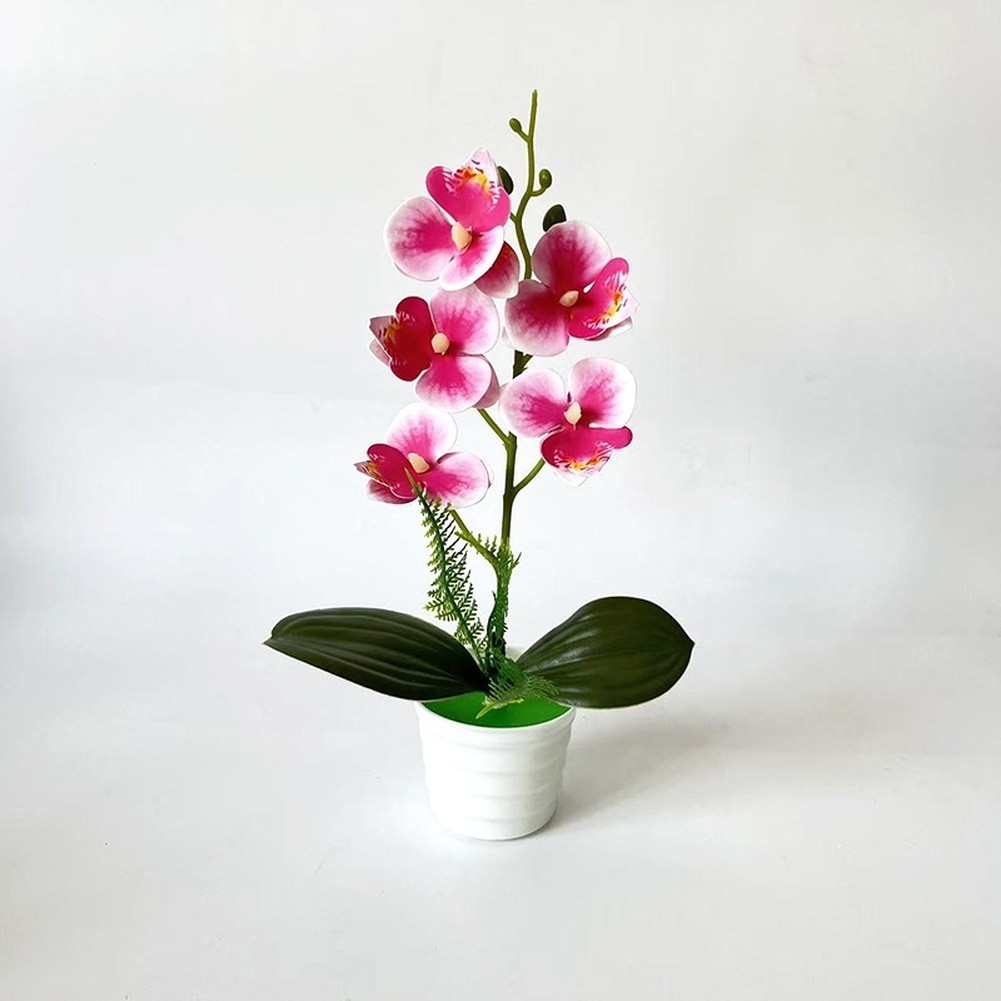 30cm Artificial Orchid Plant with White Purple Dot Orange Blue Rose Red Colors