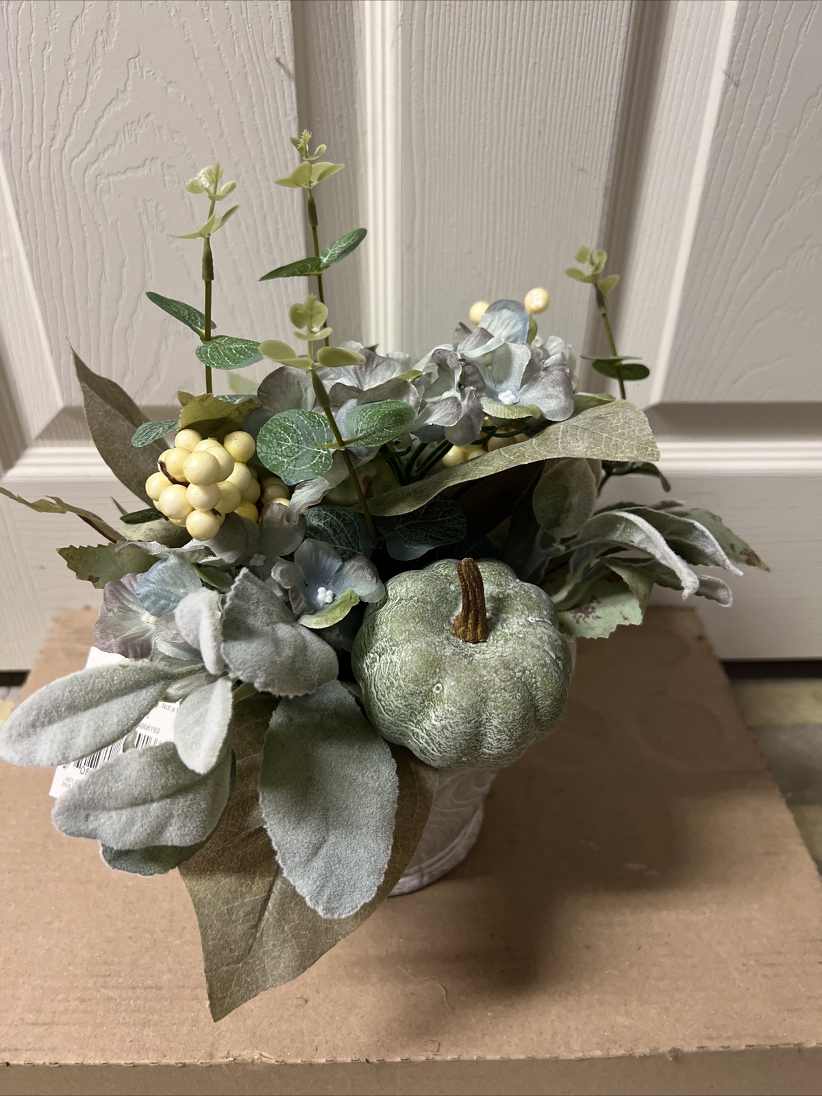 Eucalyptus Leaves Fall Flower arrangement Pumpkin