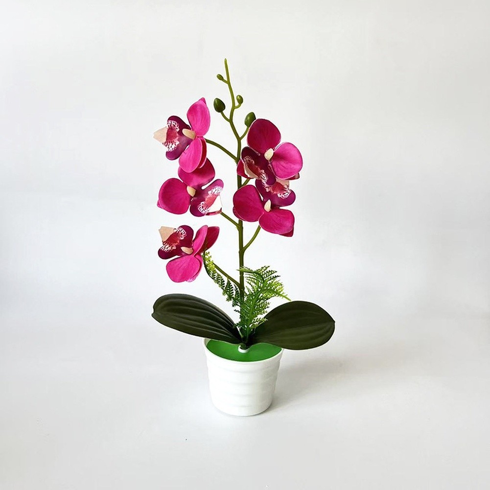 30cm Artificial Orchid Plant with White Purple Dot Orange Blue Rose Red Colors