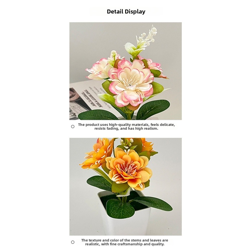 Low Maintenance Silk Chrysanthemum Potted Plant 14 x 5.5cm for Any Room Decor