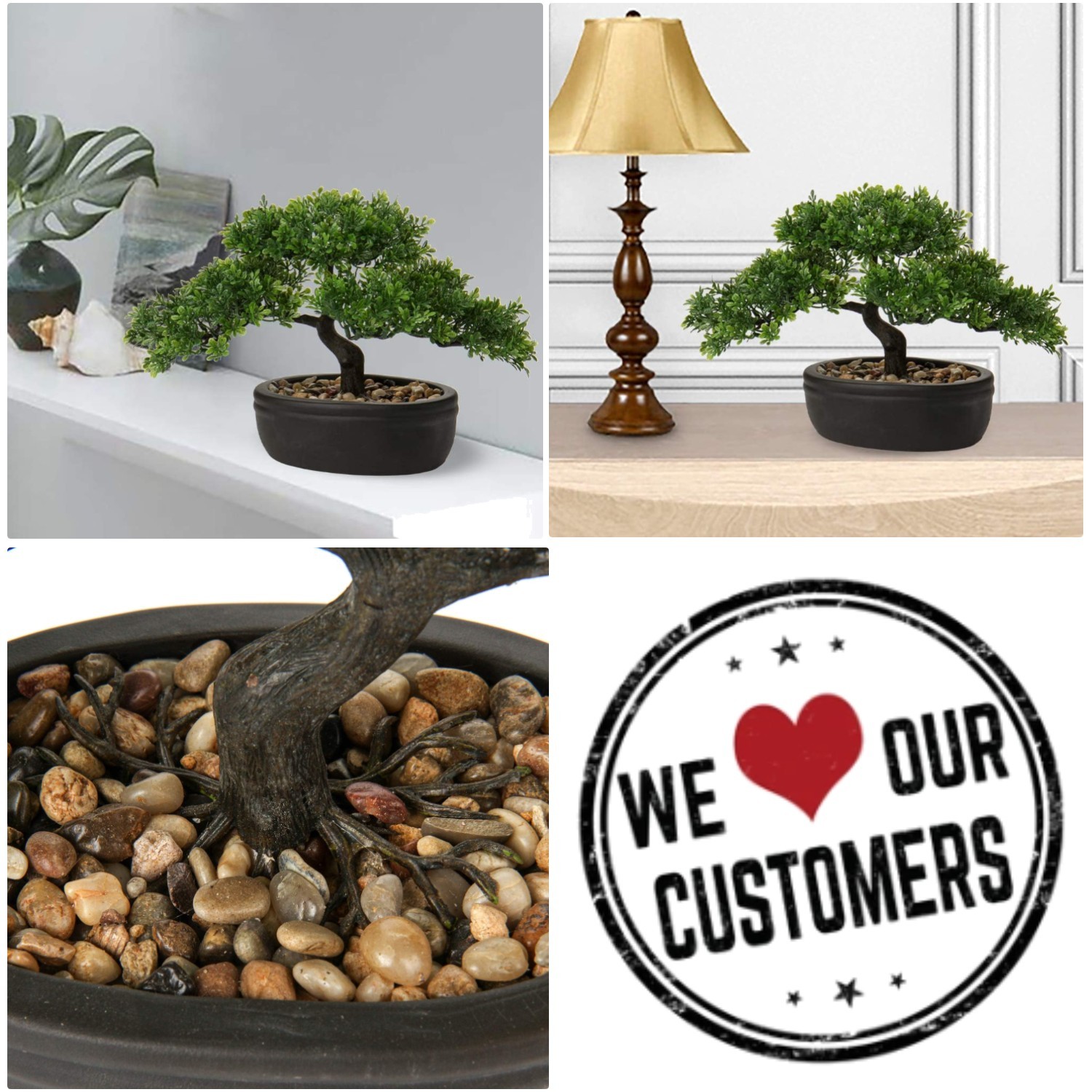 Mini Artificial Bonsai Tree Juniper in Ceramic Pot