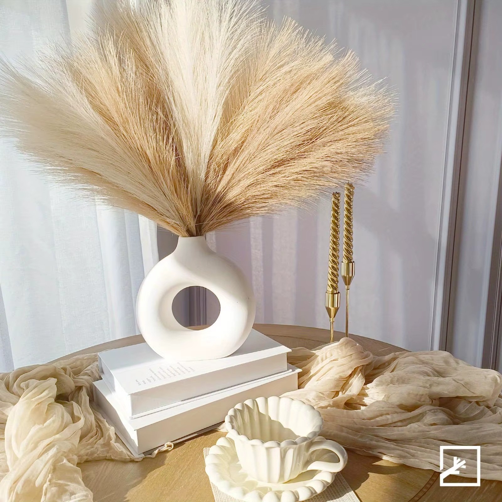 6Pcs Artificial Pampas Grass Reed Flower Bunch & Wedding Home Bouquet Decor*