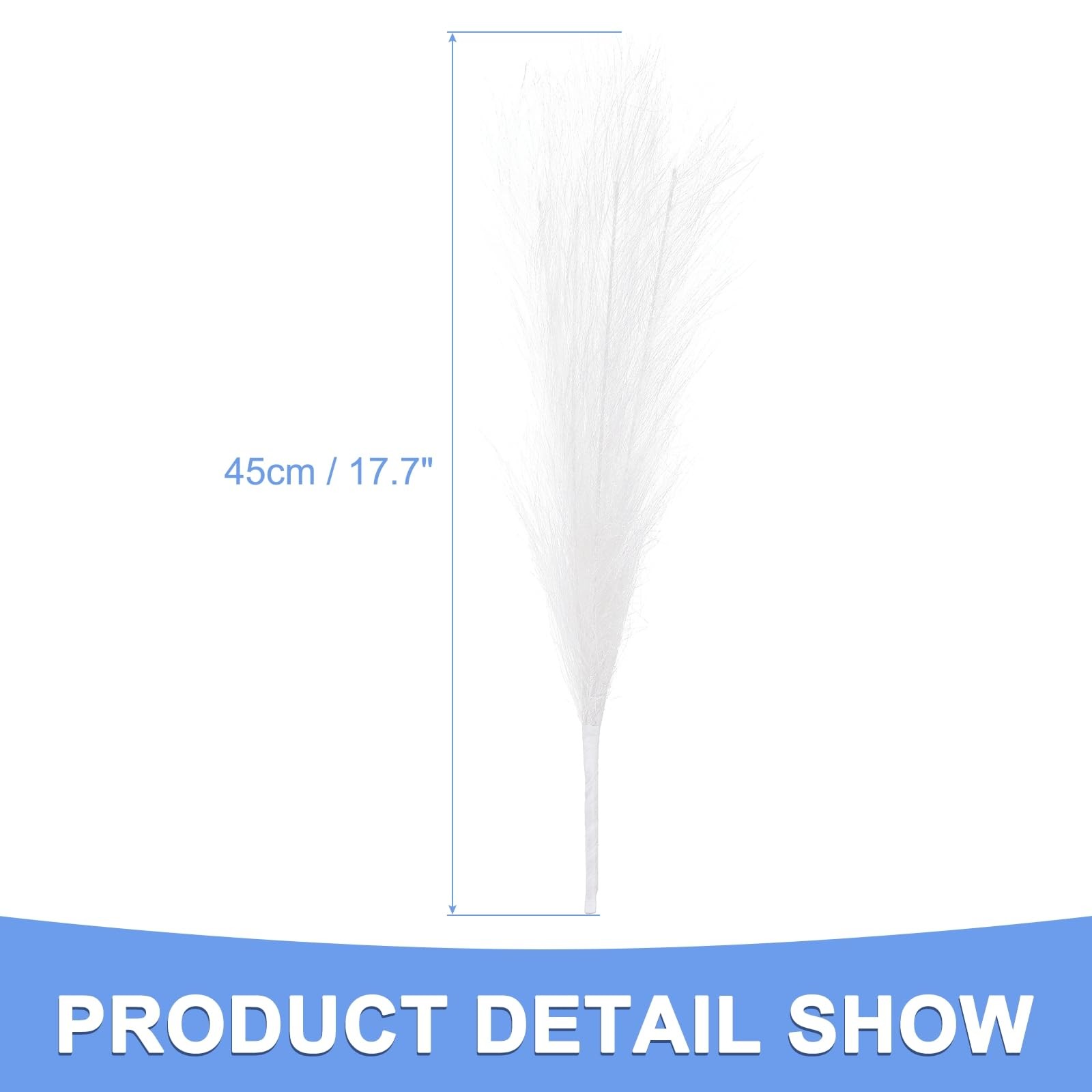 17.7-inch White Faux Pampas Grass 3 Pack Artificial Stems for Vase Filler