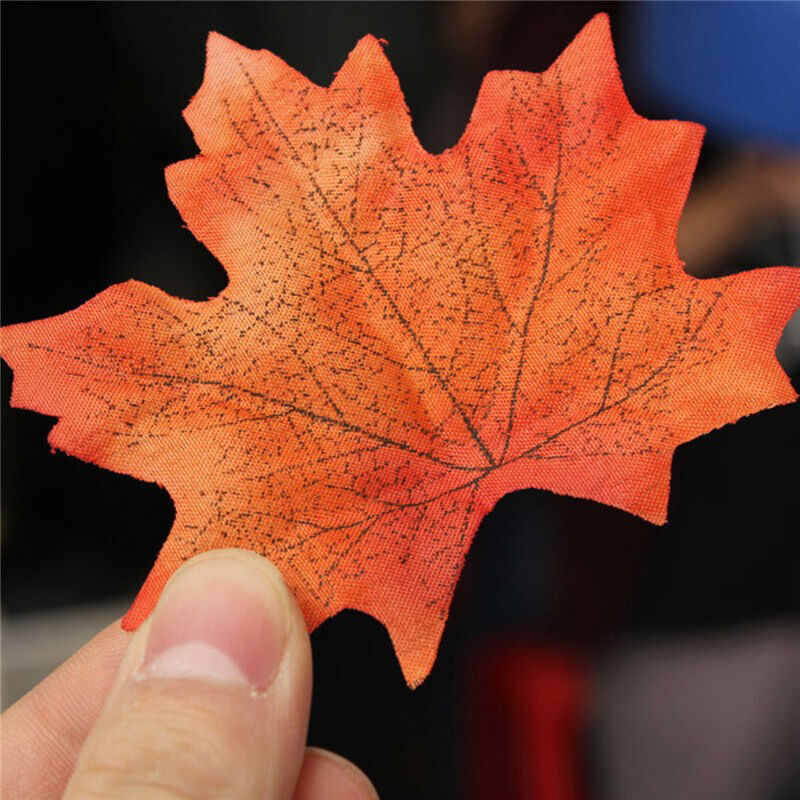 100pcs 6 colors Fall Silk Leaves Wedding Favor Autumn Maple Leaf Decorations