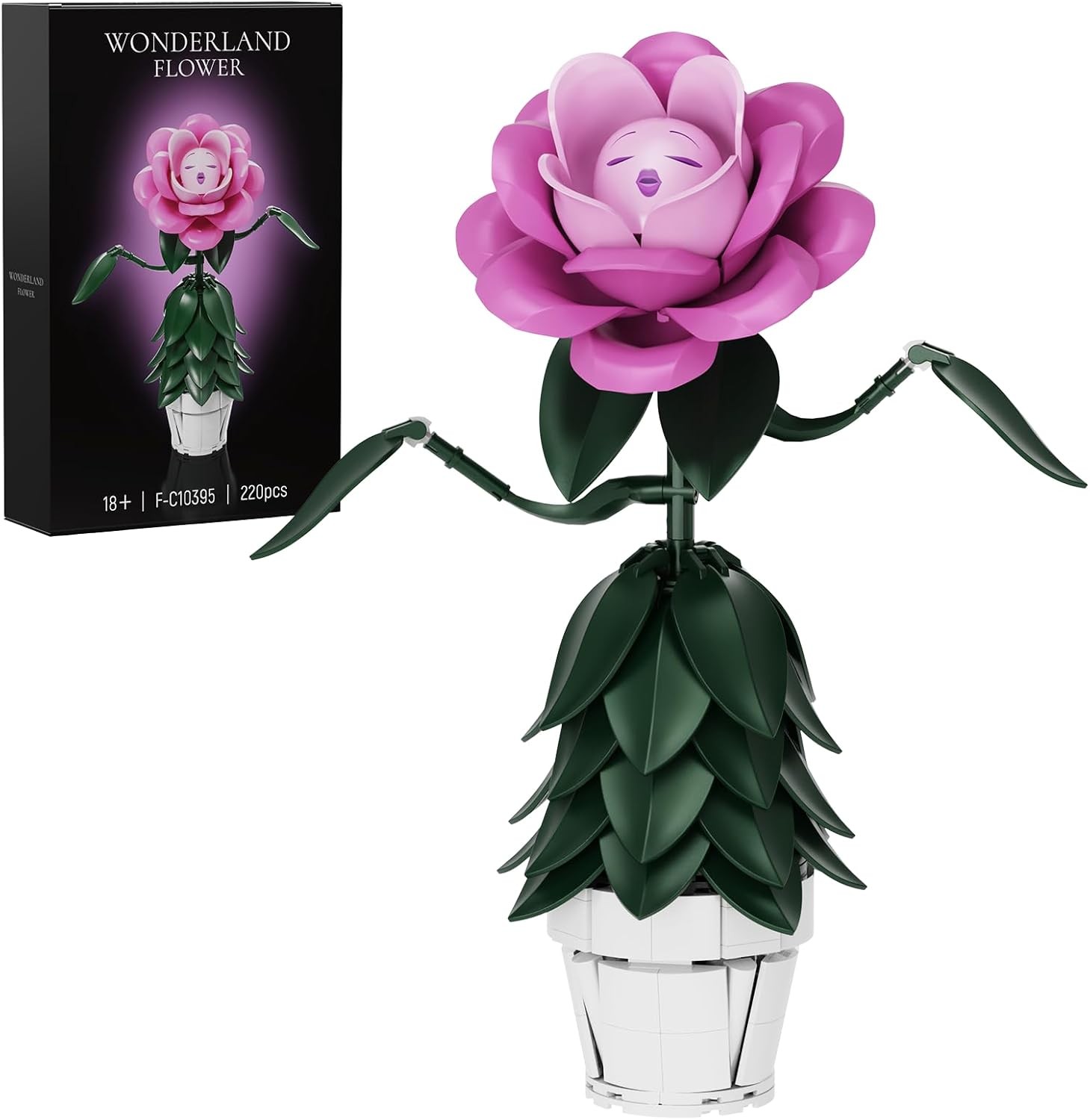 Wonderland Flower Building Sets, Compatible with Lego Flowers for Adults, Girls,