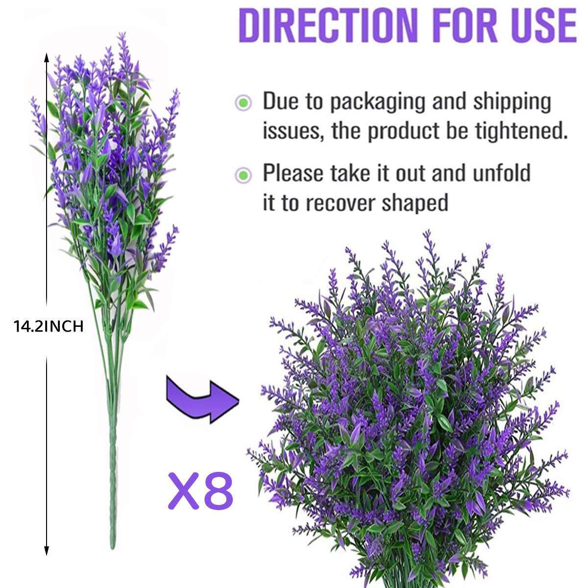 8/10X Artificial Flower Fake Plant Lavender Tulips Rose Violet Home Garden Decor