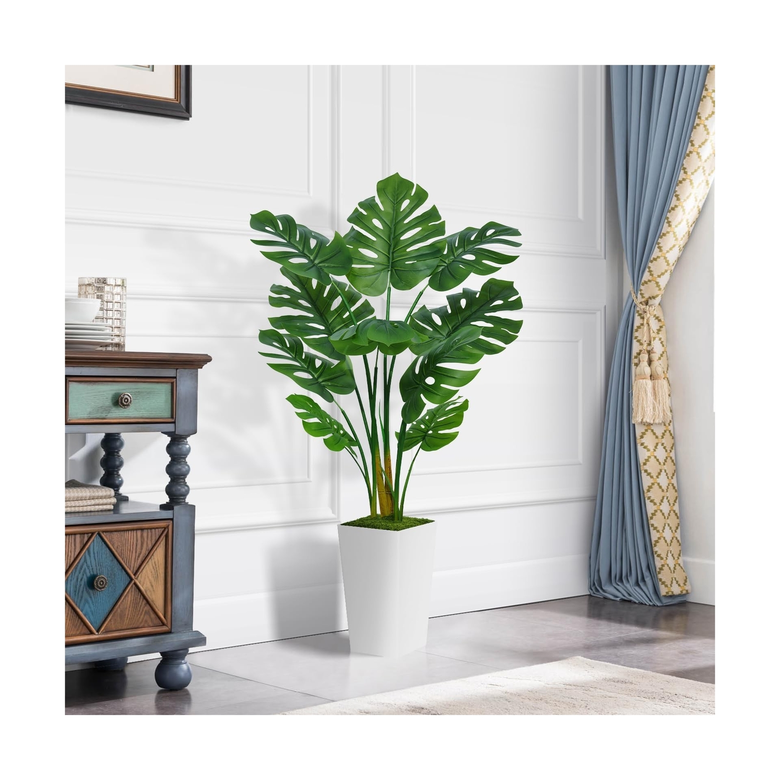 ASTIDY Artificial Monstera Deliciosa Plant 5FT – Faux Tropical Palm Tree with…
