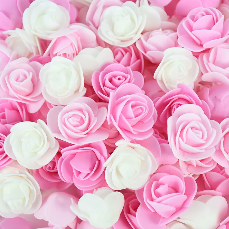 50/100/200Pcs 3.5Cm PE Foam Rose Head Artificial Flower for Wedding Birthday Par