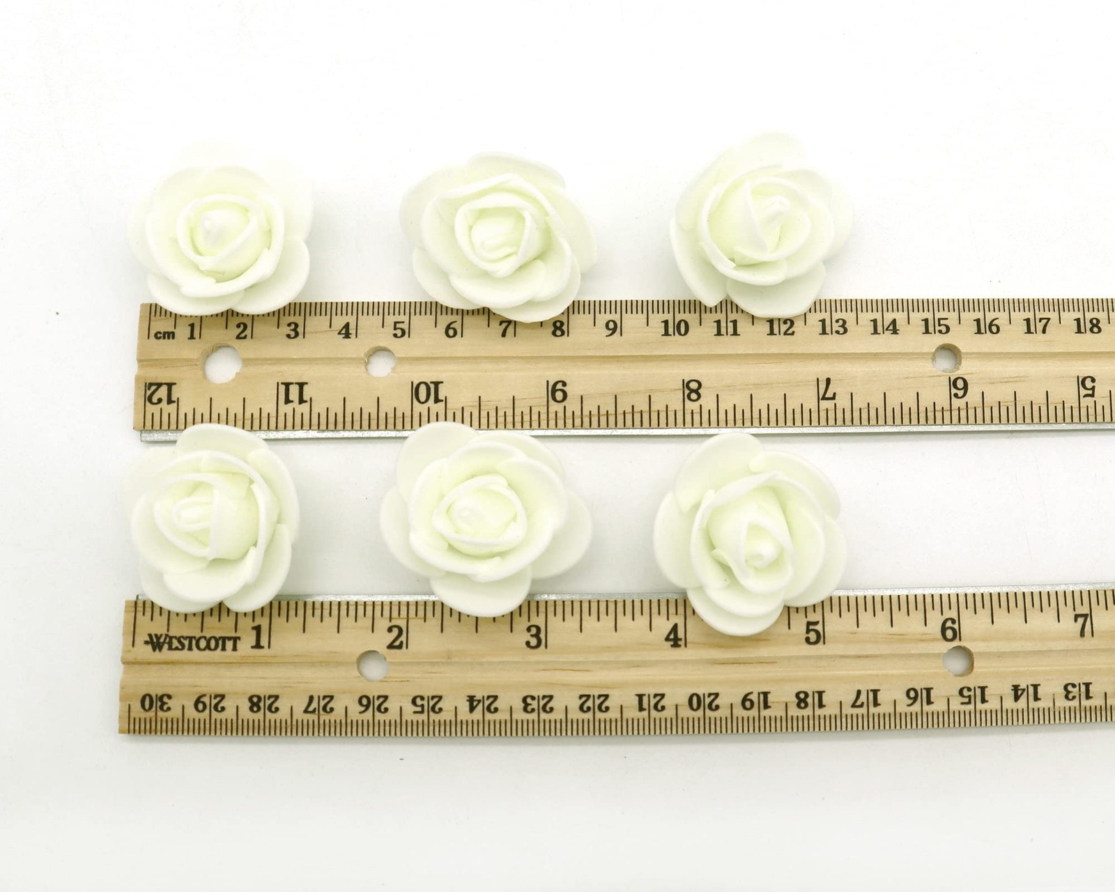100 PCS Ivory 3CM Mini Fake Roses Artificial Flowers DIY Wedding Bouquets