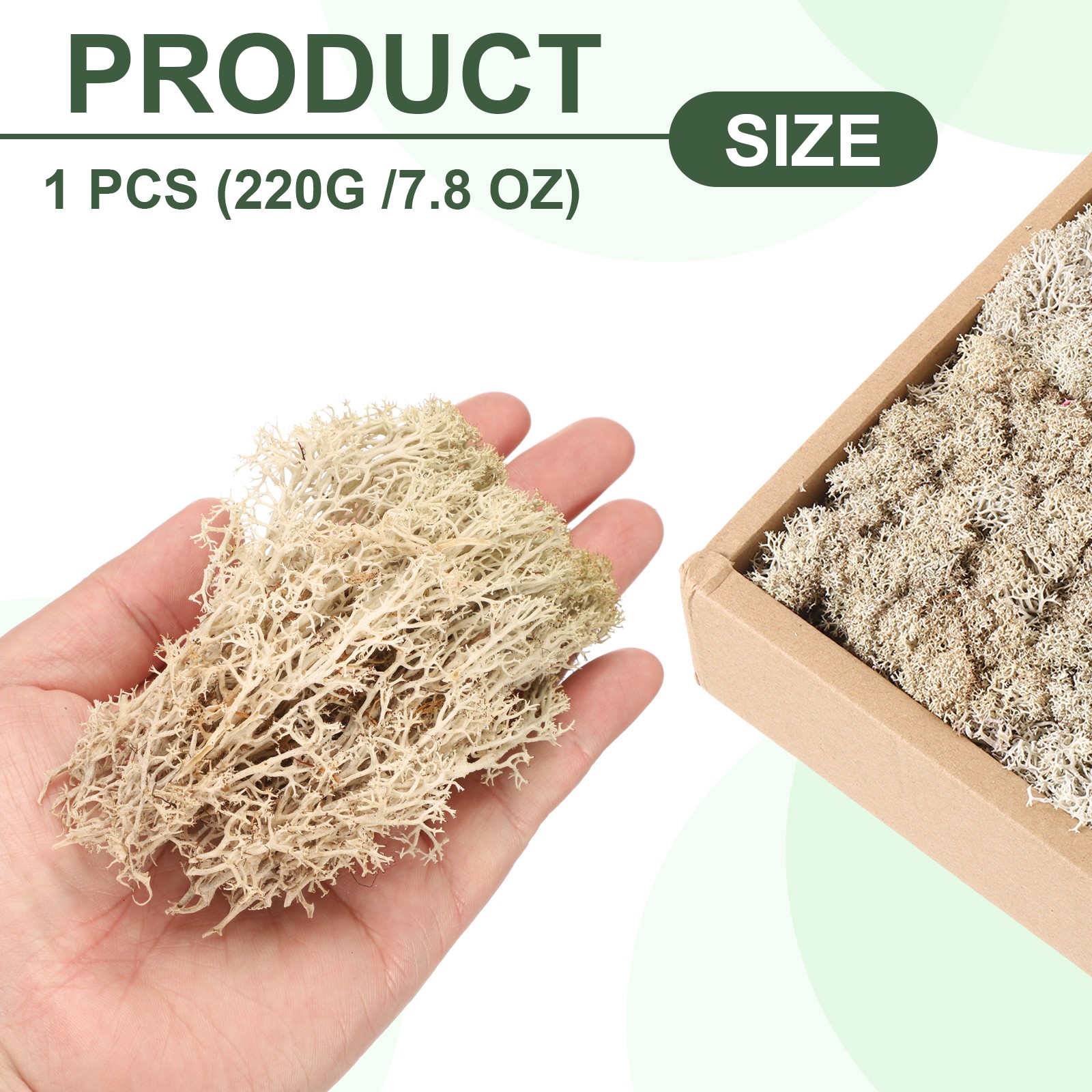 7.8oz Preserved Reindeer Moss, Brown Decorative Artificial Fake Moss