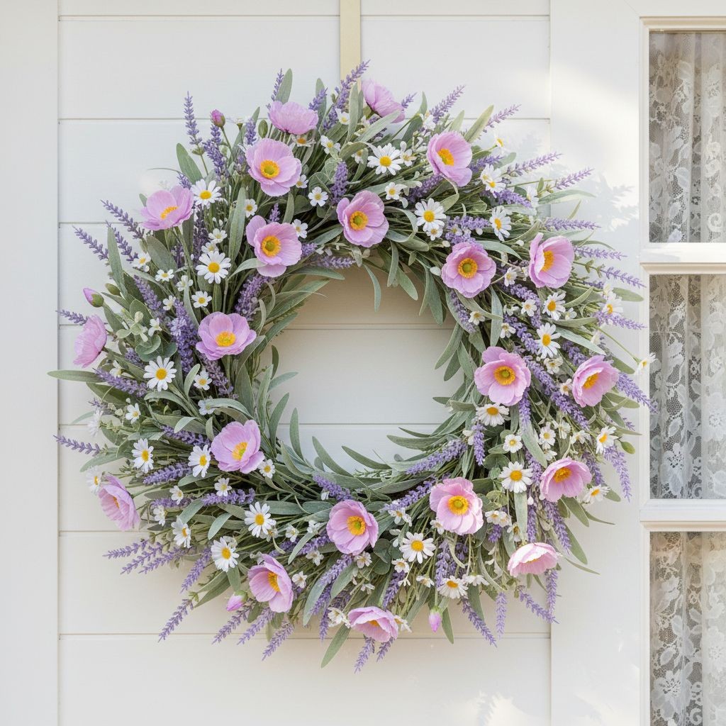 Lavender Poppy Stems Faux Poppy Flowers Artificial Wildflower Spray Cottagecore