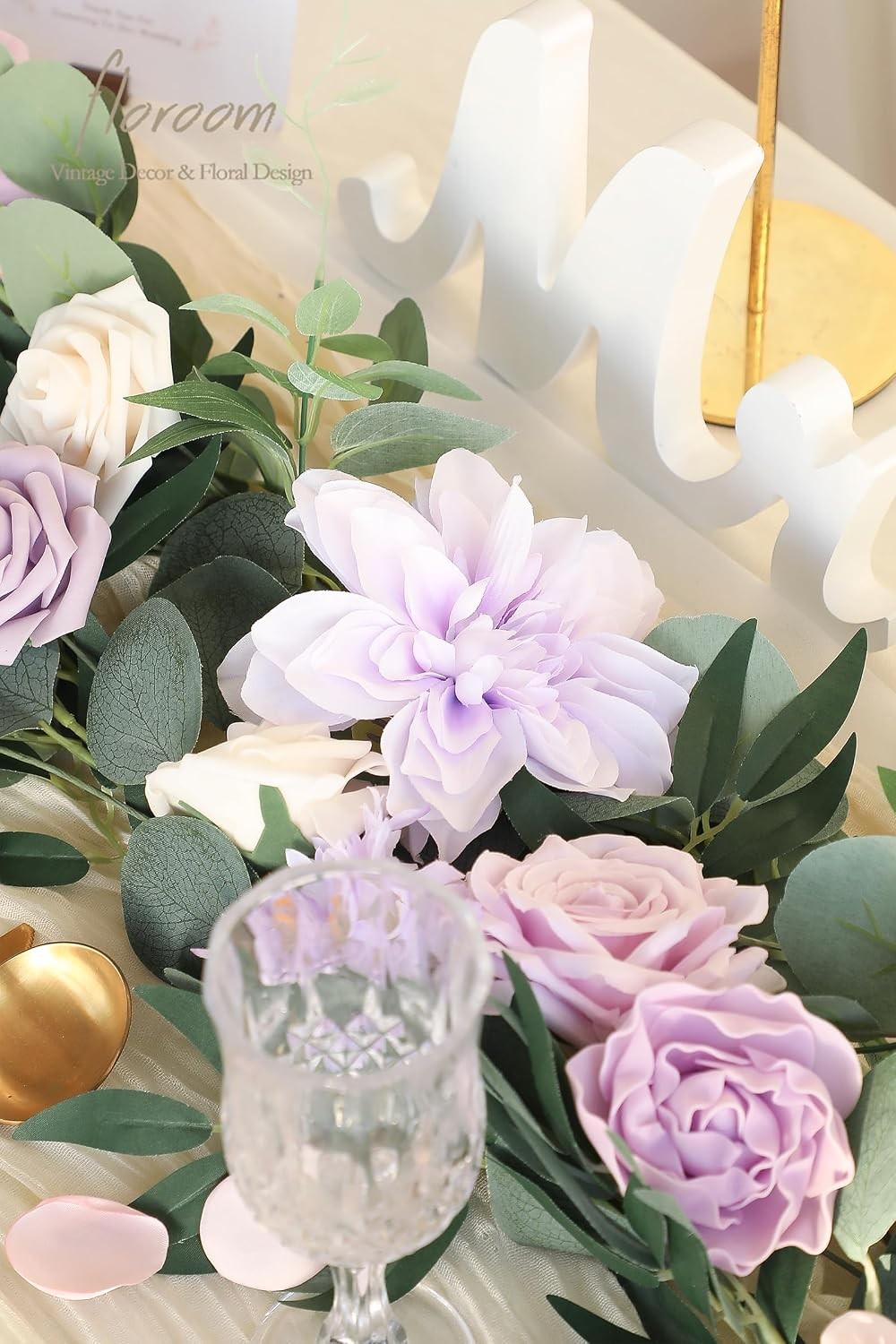Lavender Violet Lilac Artificial Flowers Fake Roses Peonies Dahlias Greenery