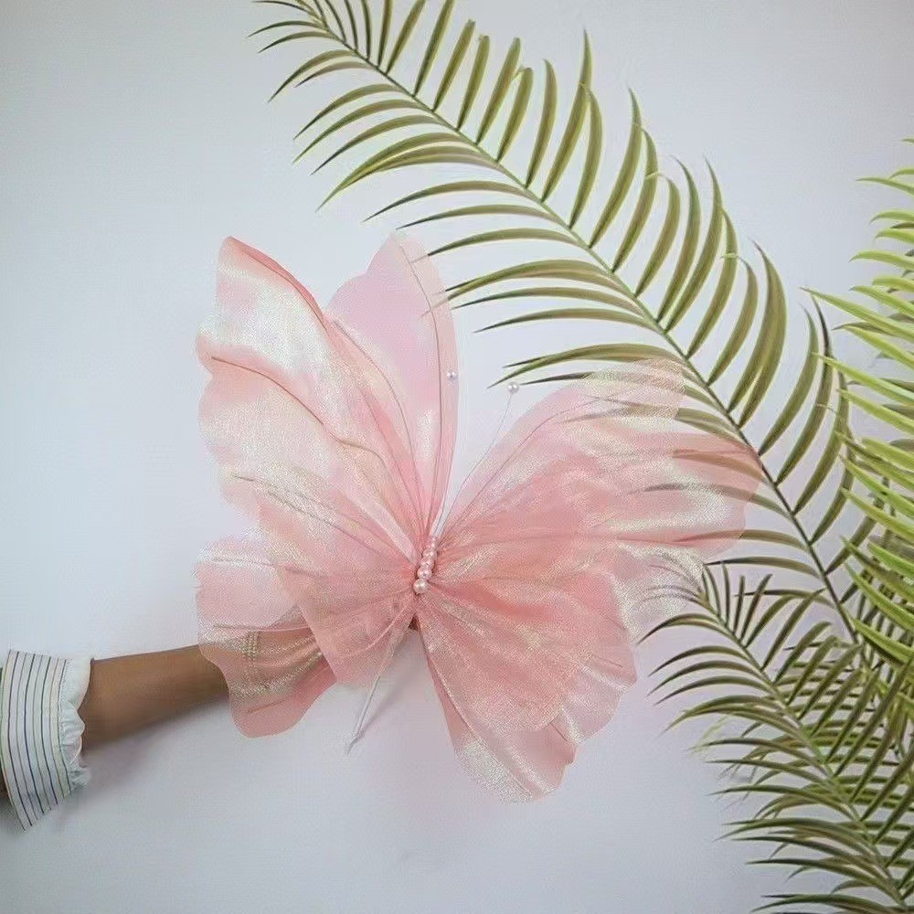 Large 50cm Hanging Silk Yarn Butterfly for Creative Wedding and Festival Decor