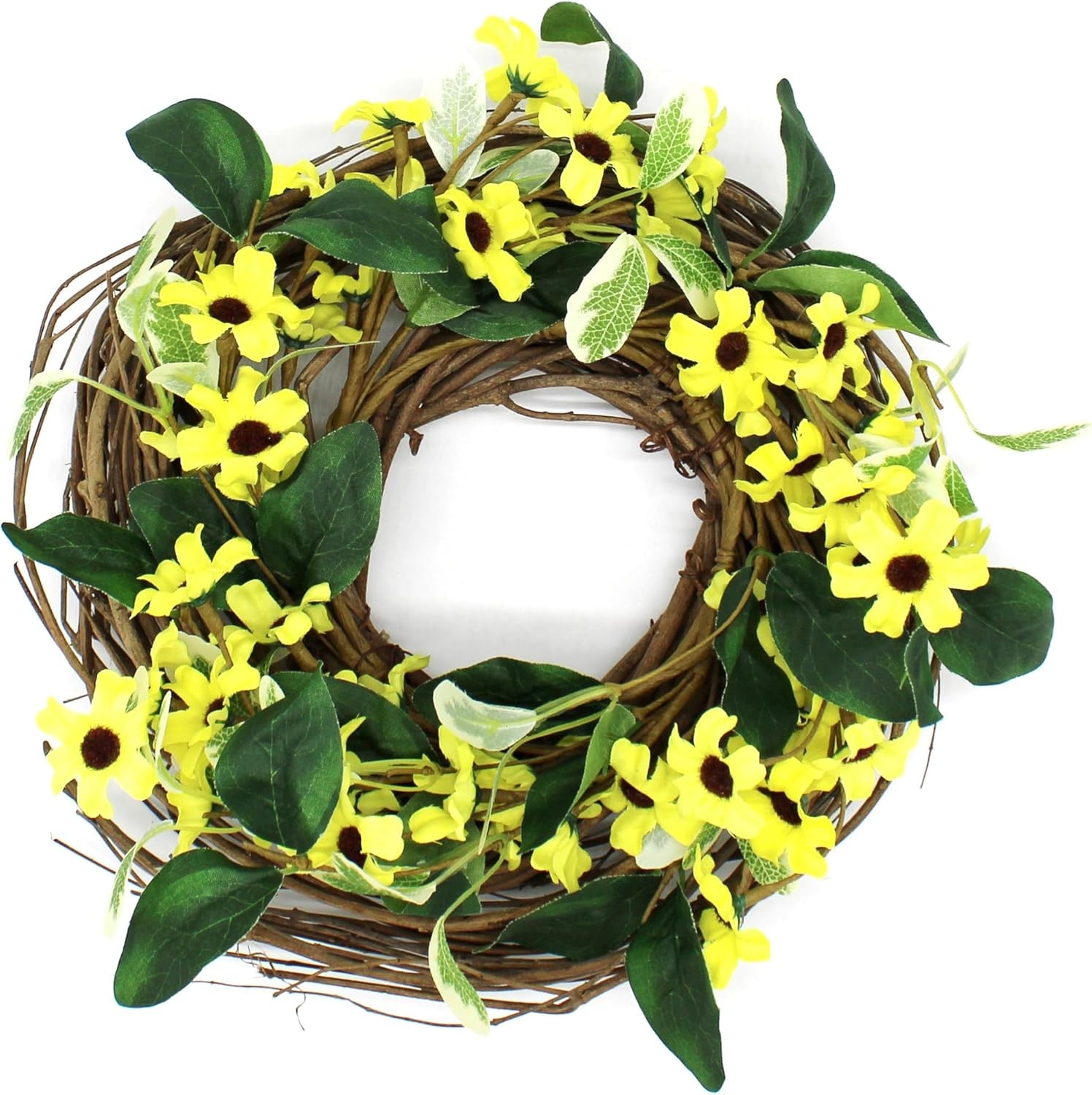 CVHOMEDECO. Rustic Country Artificial Eucalyptus Leaves & Twig Wreath Year Round