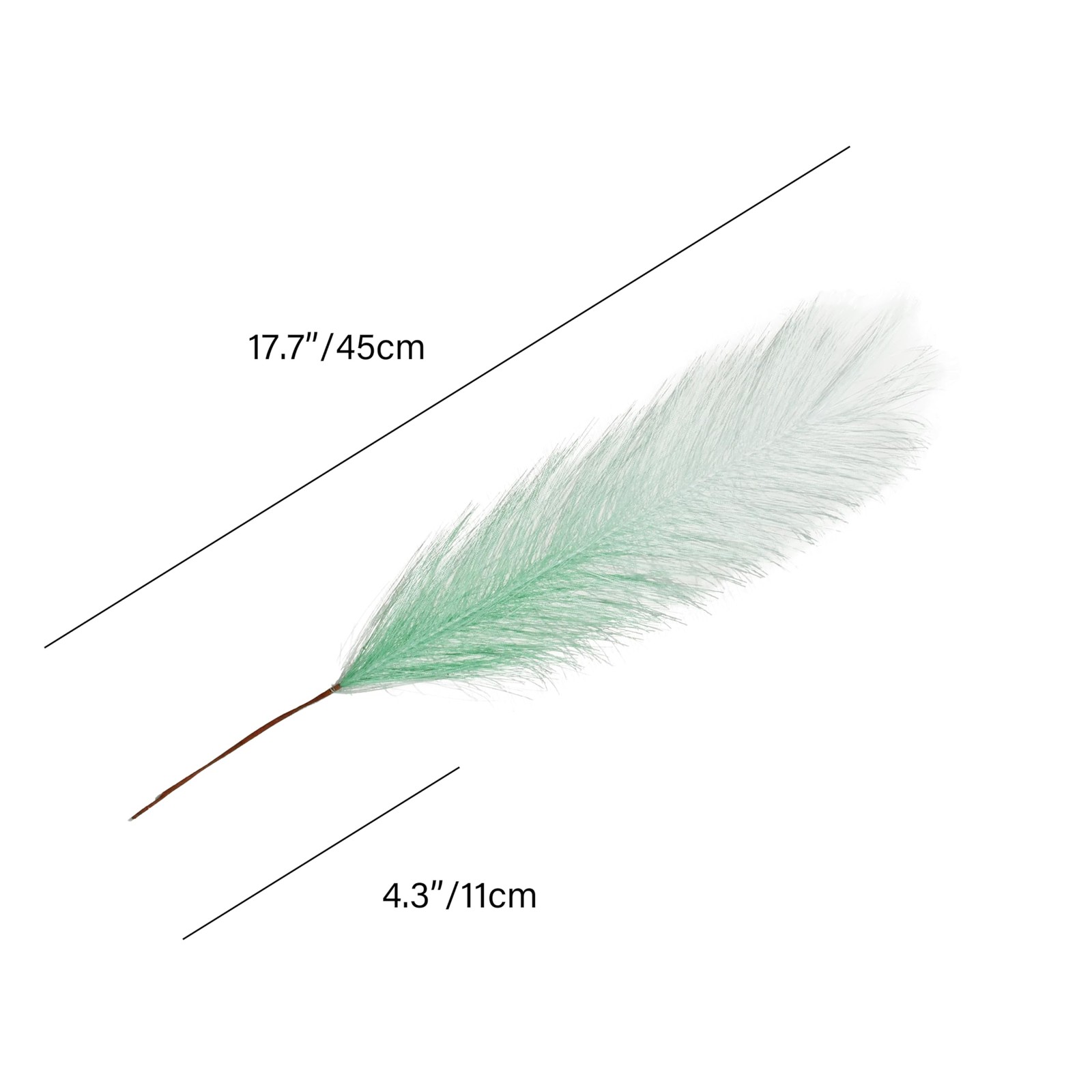 Gradient Green Silk Pampas Grass Bouquet 20 Stems 17.7in Fluffy Artificial Pa…