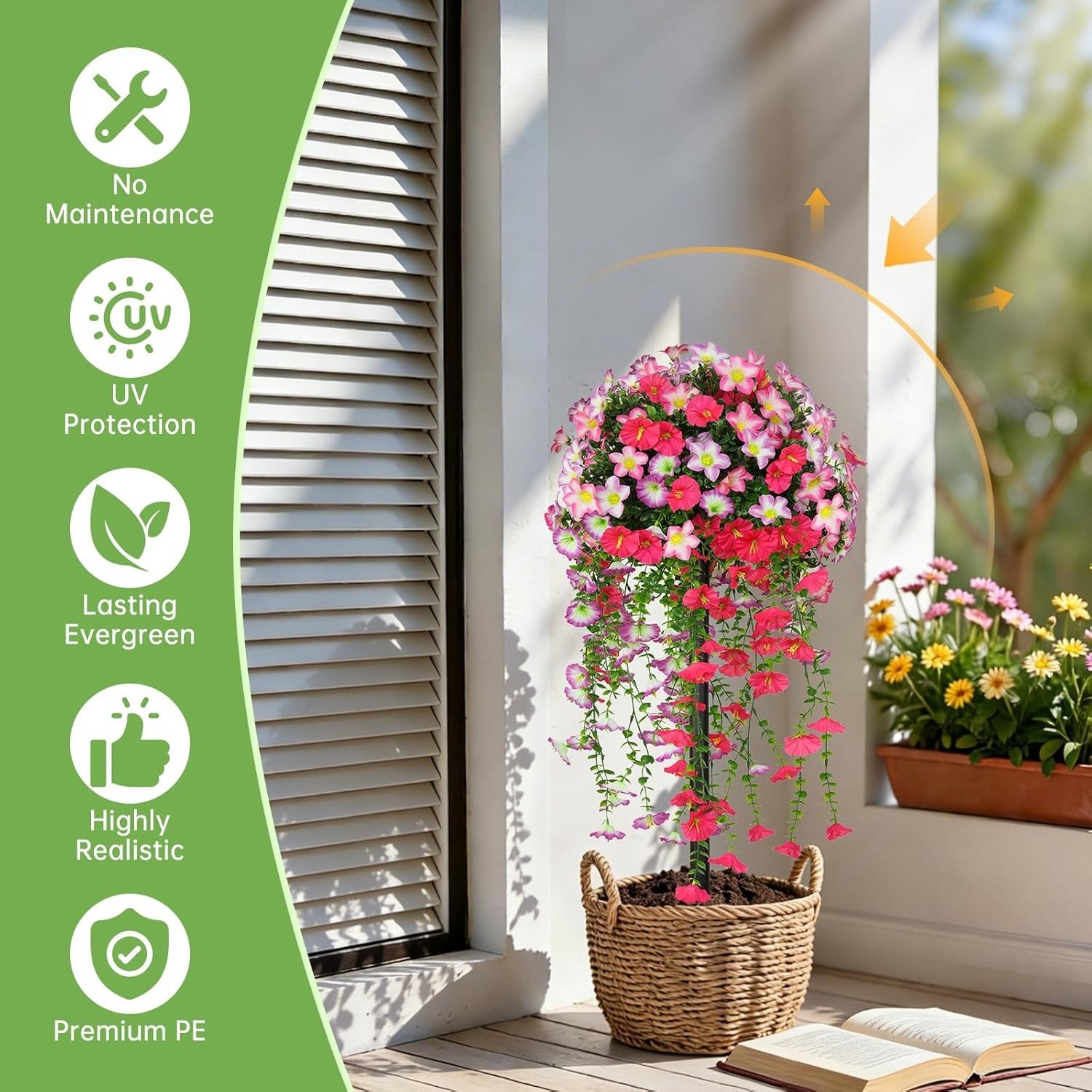 Elegant 2-Pack Artificial Pink Topiary Balls – Maintenance-Free Outdoor Beauty