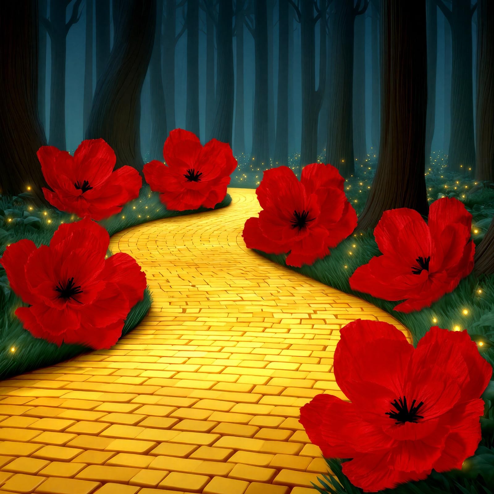 6 Pcs Large Red Poppy Flowers 30” 24” 18” Halloween Giant Artificial Poppi…