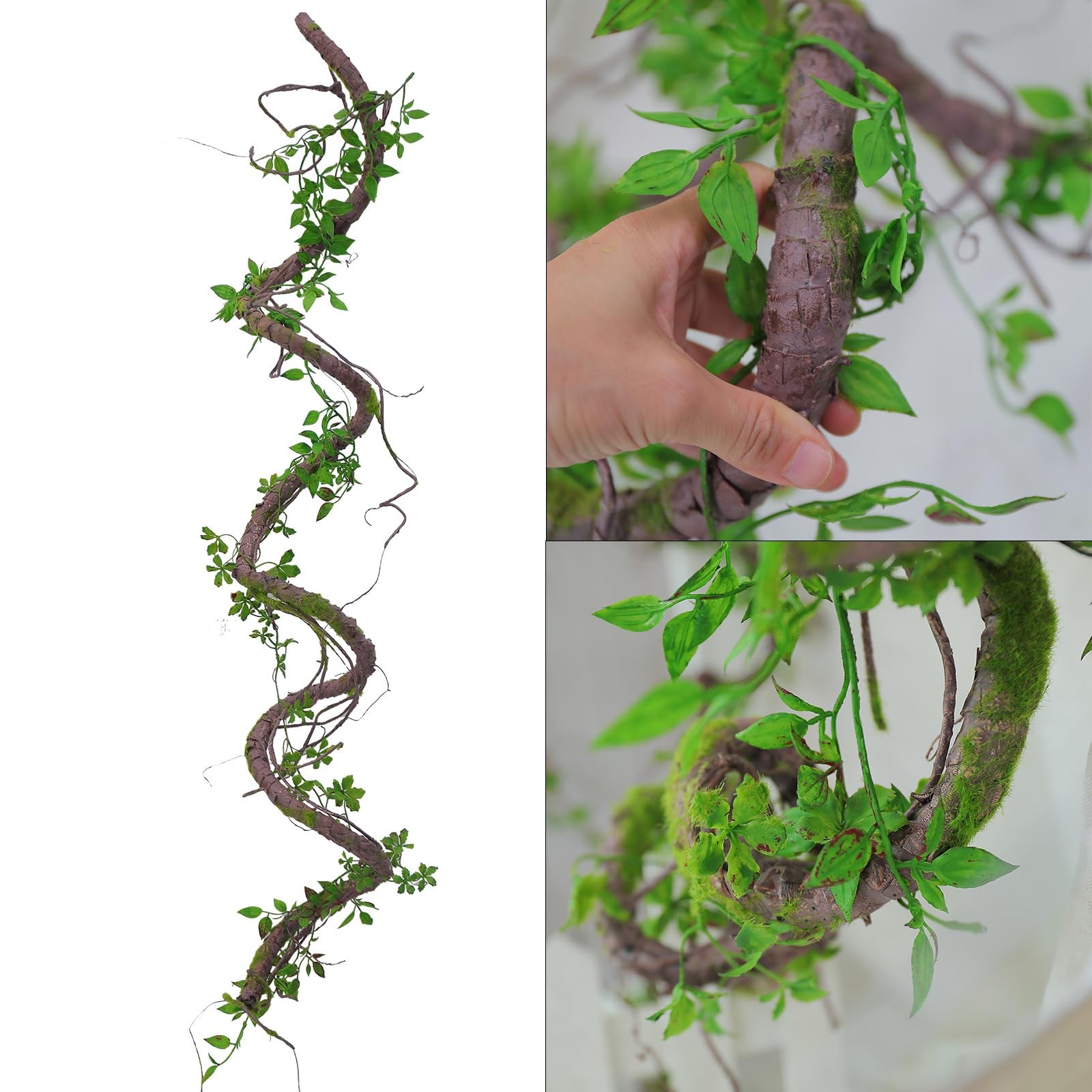 71inch Artificial Posable Tree Branches Hanging Bendable Moss Greenery Garlan…