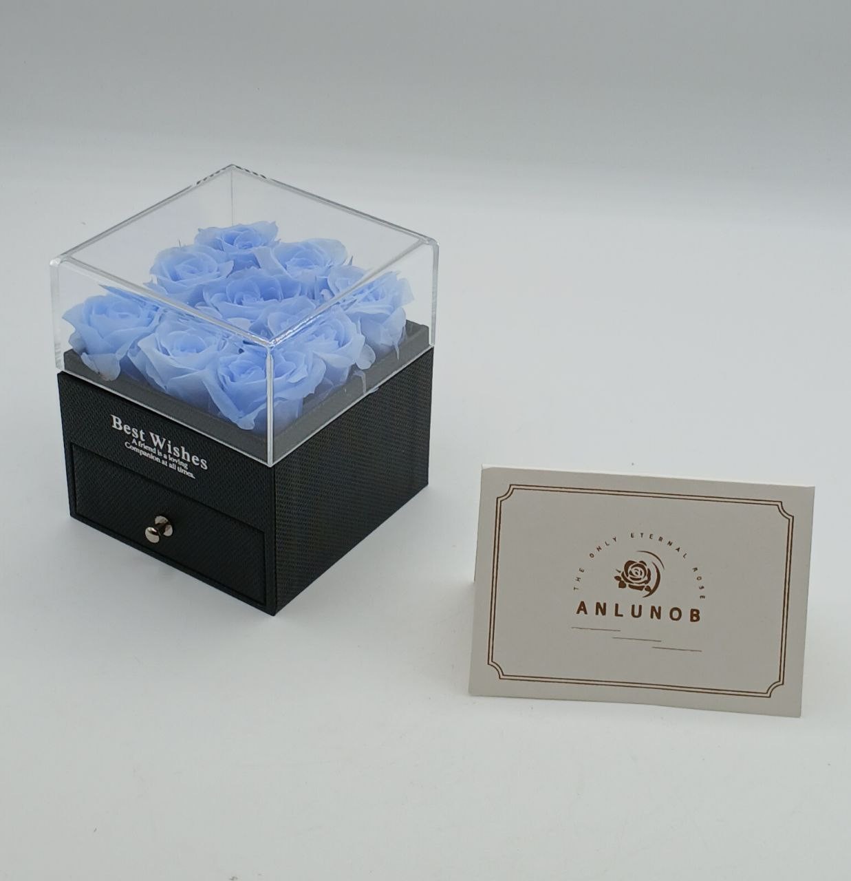 Anlunob Eternal Roses in a Box with Jewelry Set Gift for Mom Wife Girlfriend