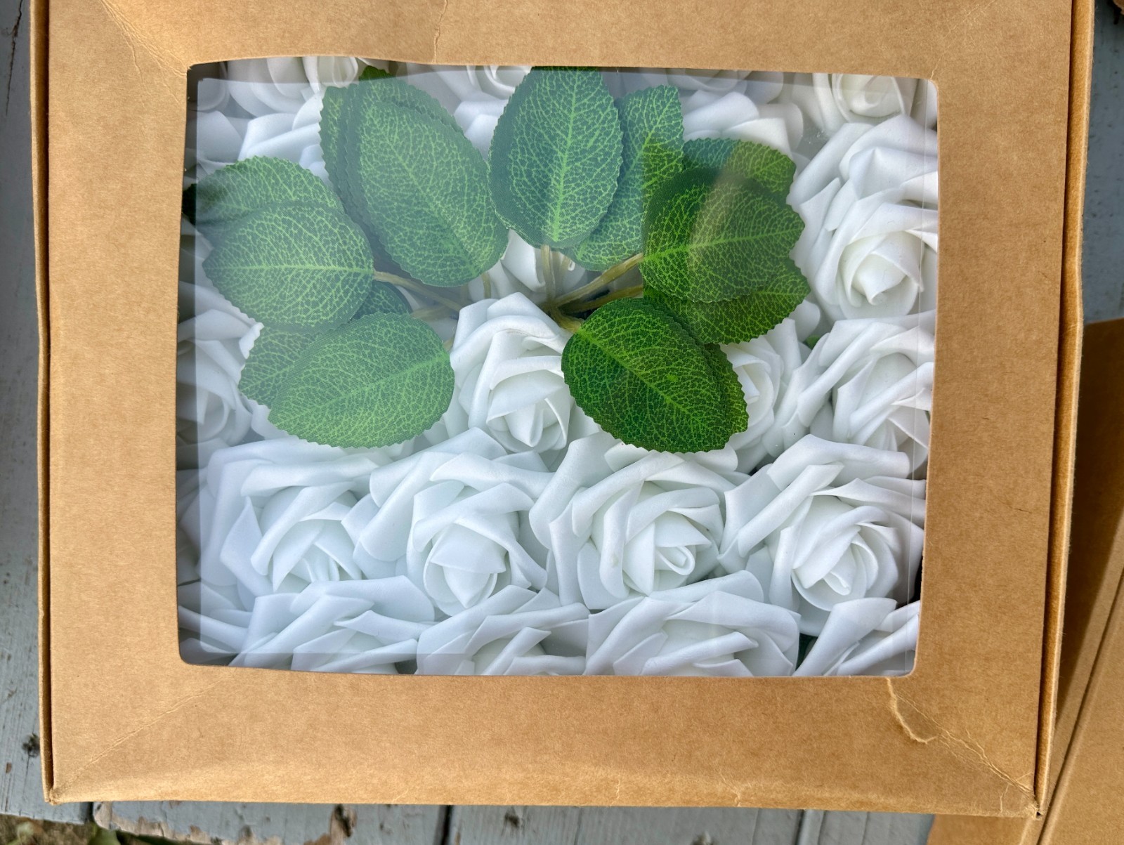 White Artificial Foam Roses