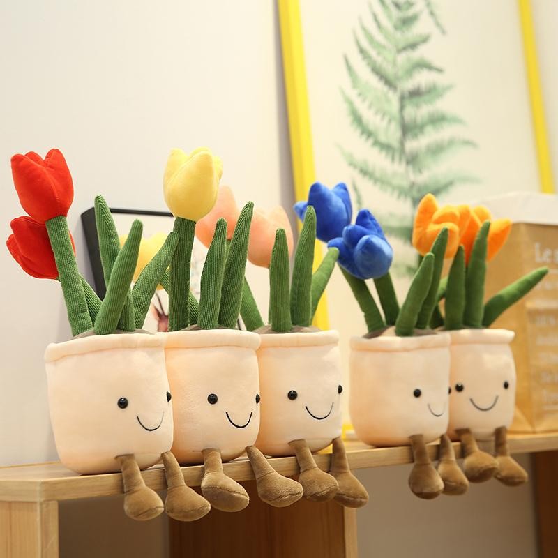30cm Artificial Flower Plush Toy Green Plants Bloom Cactus Sunflower Cactus Soft