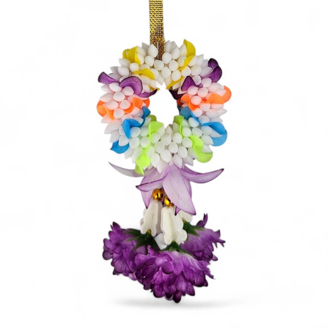 Artificial Flower Garland Car Hanging Mini 6cm Floral Decor Lucky Charm