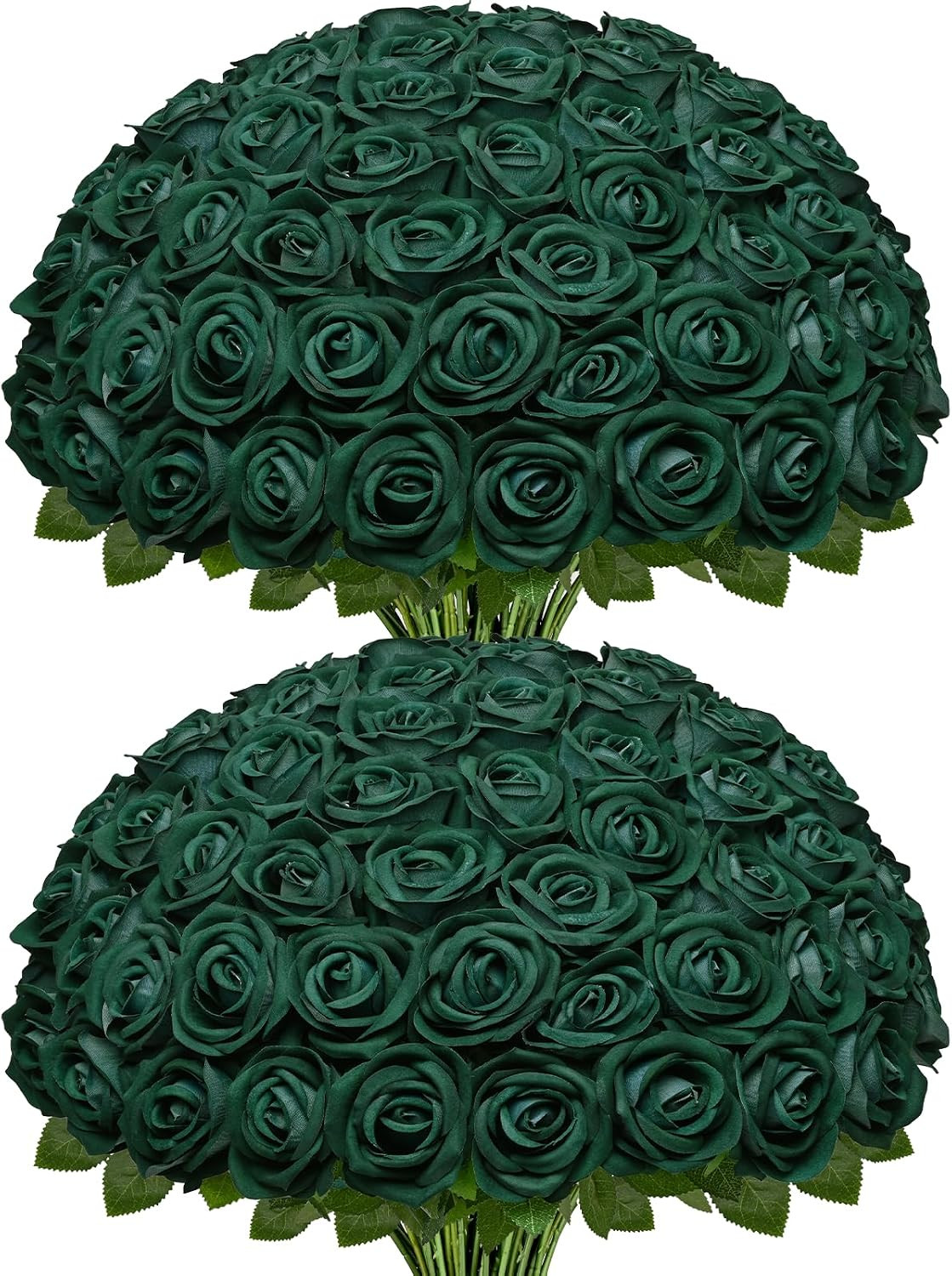 Red Roses Artificial Flowers Bulk, Real Touch Velvet Roses with Wrapping Paper,
