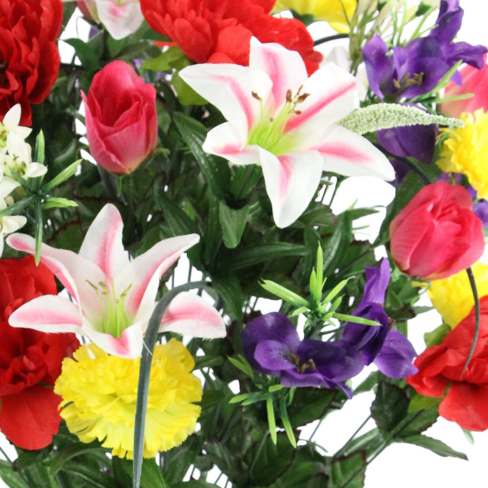 40 Stem Artificial Flowers Roses Lily Peony Mixed Bush Spring Faux Flower Arr…