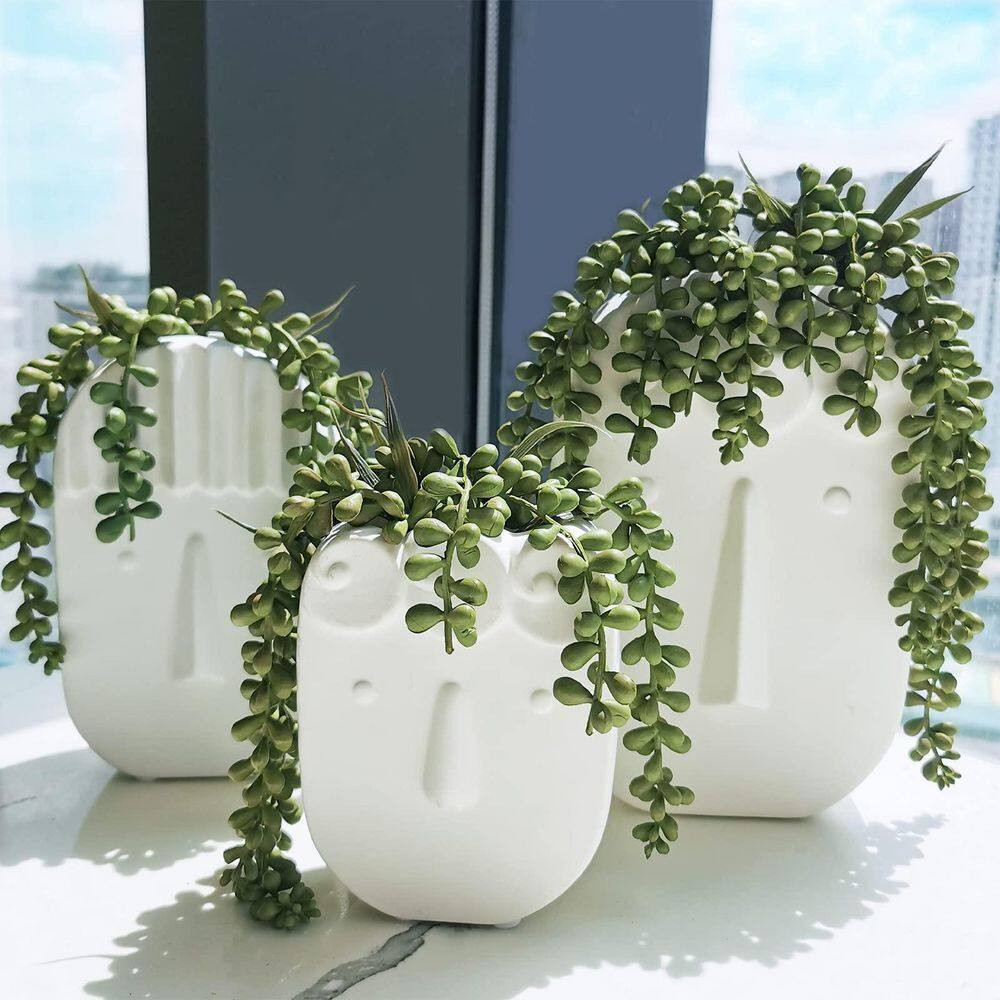 4-Pcs 13.4 In. Dark Green Indoor Artificial Succulent Picks W/ Trailing Stems fo
